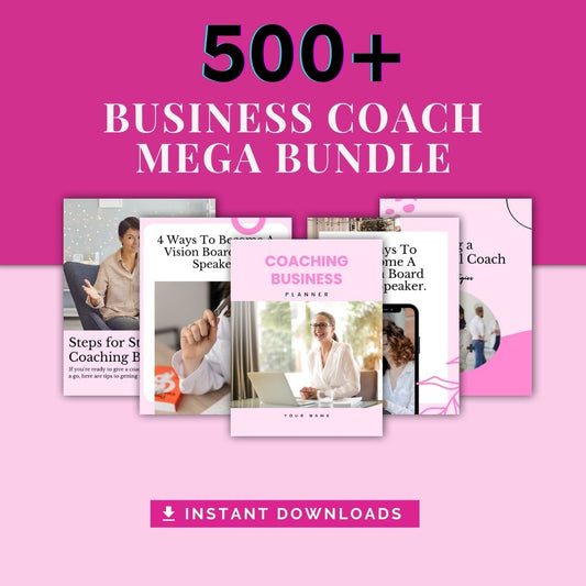 500 Editable Planner Templates l SBB Business Coaching Bundle l Social Media Posts, Story, Carousel