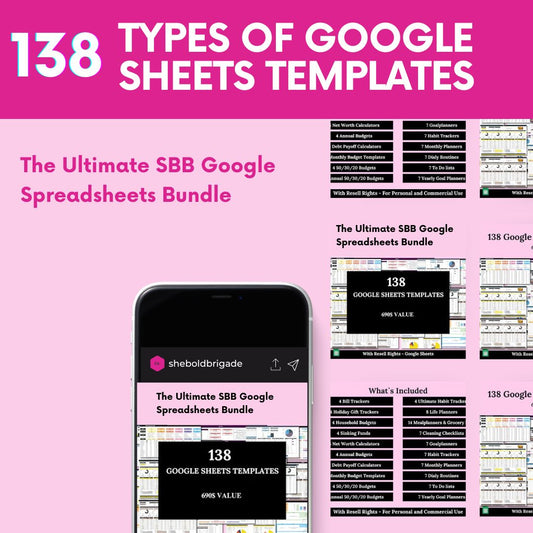 138 High-Quality SBB Google Sheets Templates Bundle